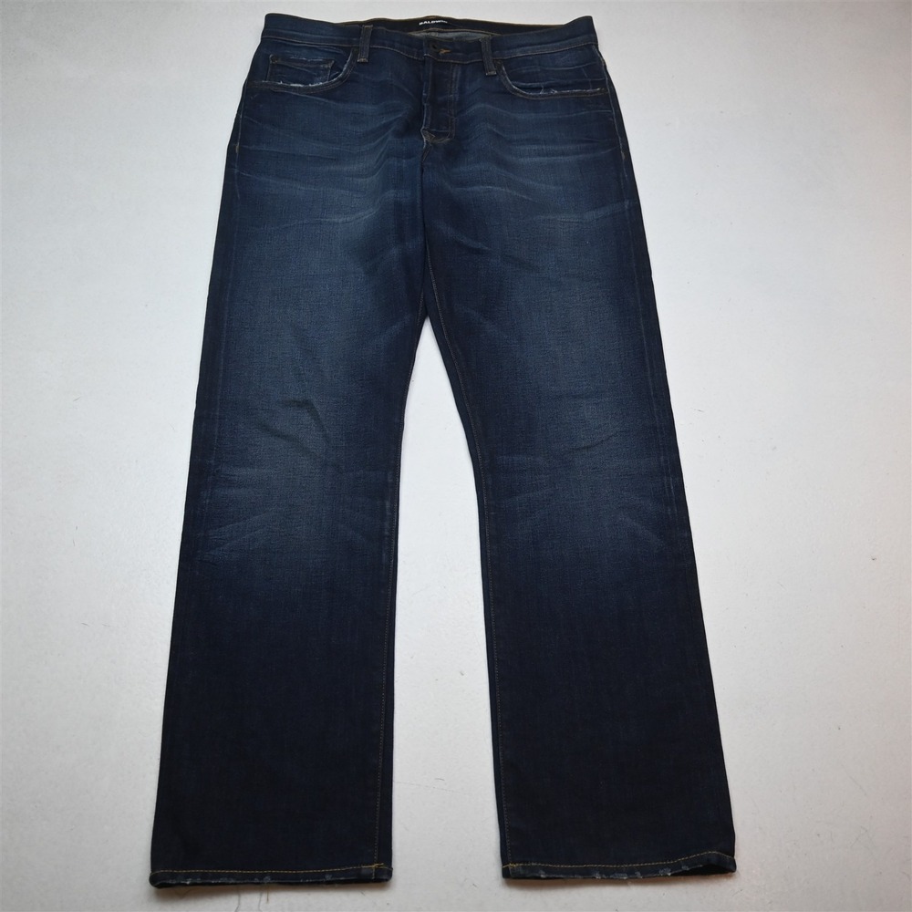 Baldwin‎ 32x31 Dark Distressed Selvedge Reed Straight Button Fly Mens Jeans